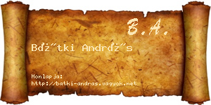 Bátki András névjegykártya